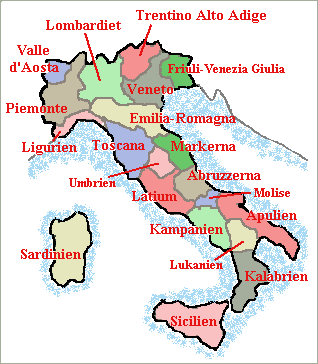 Italien Karta Med Regioner | hypocriteunicorn